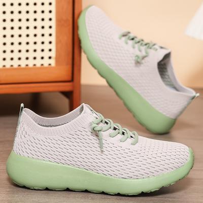 Women's Shoes Couple Breathable Casual Shoes Shallow Mesh Shoes Soft Sole Lace-up Shoes Women's Lightweight Single Shoes