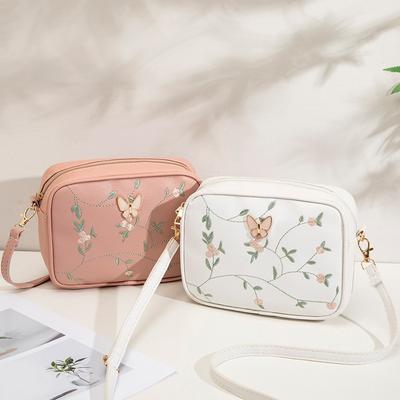 Mode strik camera tas, eenvoudige bloem dames tas, casual kleine vierkante tas, schouder crossbody tas, dames tas.