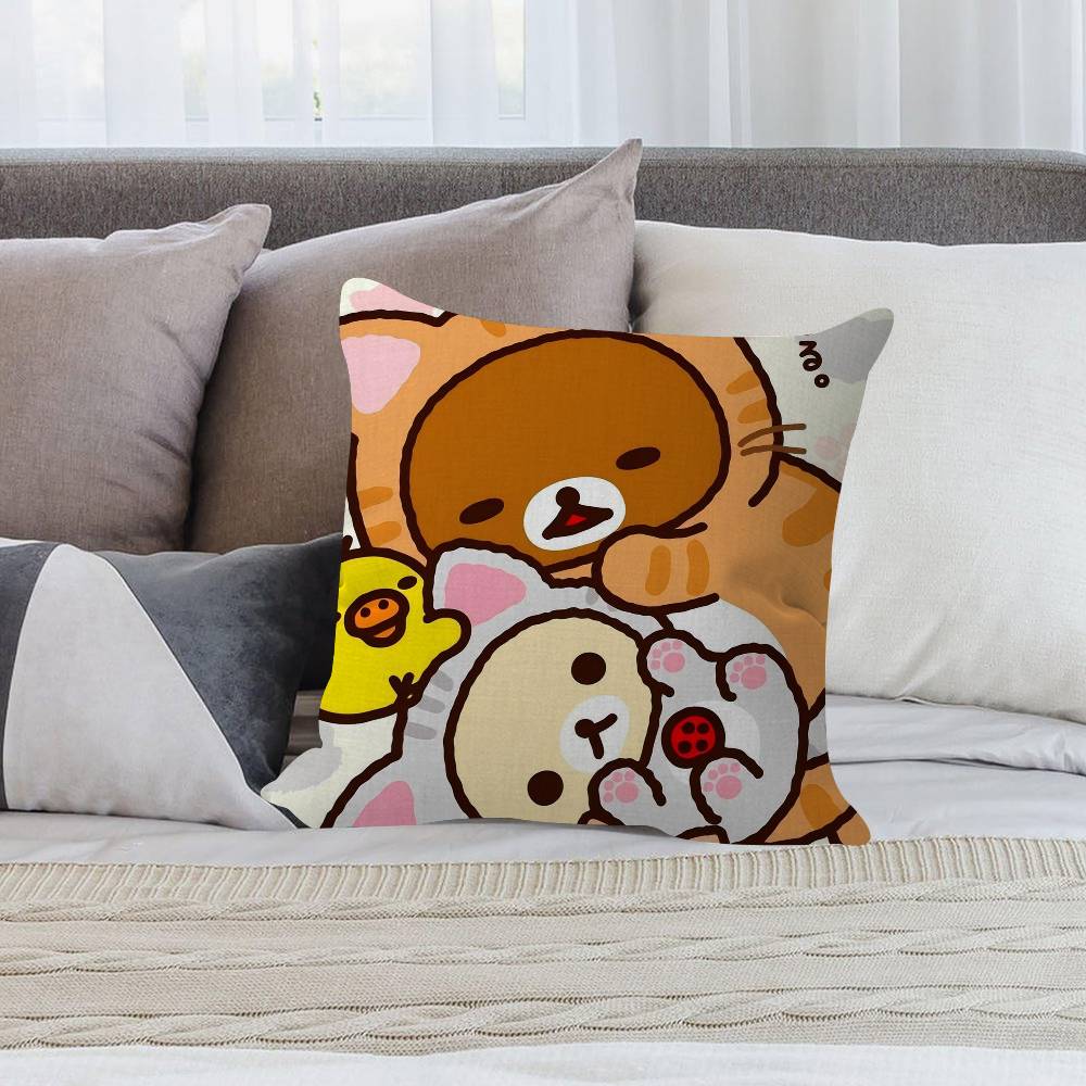 Cute Cartoon Anime R-Rilakkuma Cool Cushion Cover Pillow Cover Decor Pillowcase Printed Cushion Case For Couch