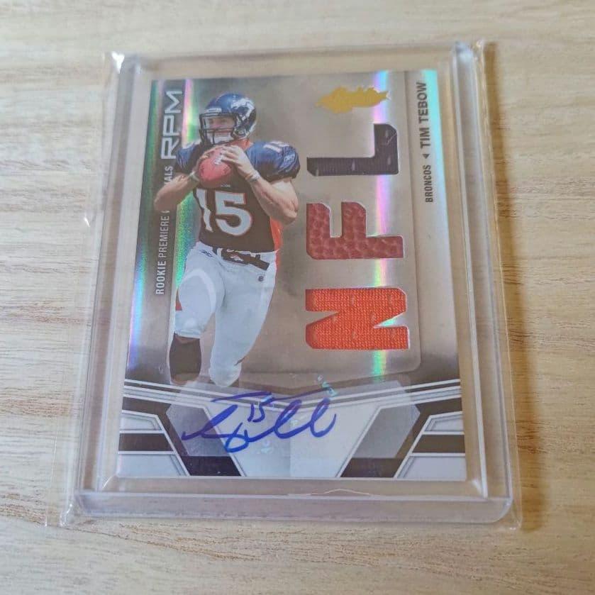 Used NFL Tim Tebow autographed card