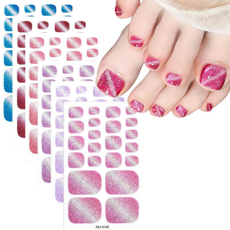 Glittery Nail Stickers, Gradient Cat-eye Toenail Stickers, Waterproof Nail Stickers That Brighten Skin Tone