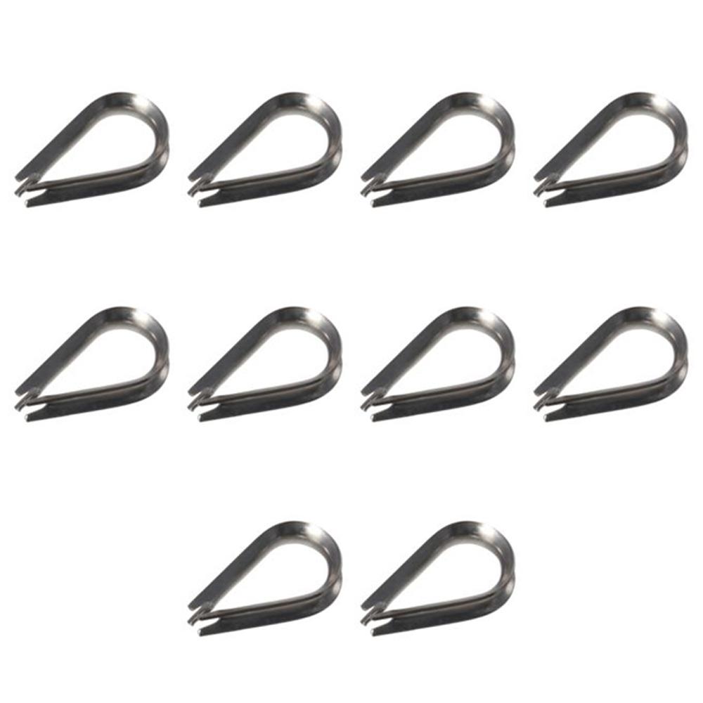 10pcs 1.5-12mm Wire Rope Thimbles Sliver 304 Stainless Steel Thimbles Ring Clamp U-Shaped Rope Thimble Rigging