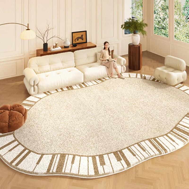 

Cream Style Carpets for Living Room Irregular Shape Bedroom Decor Plush Carpet Fluffy Soft Washable Floor Mat Home Lounge Rug 80*120cm