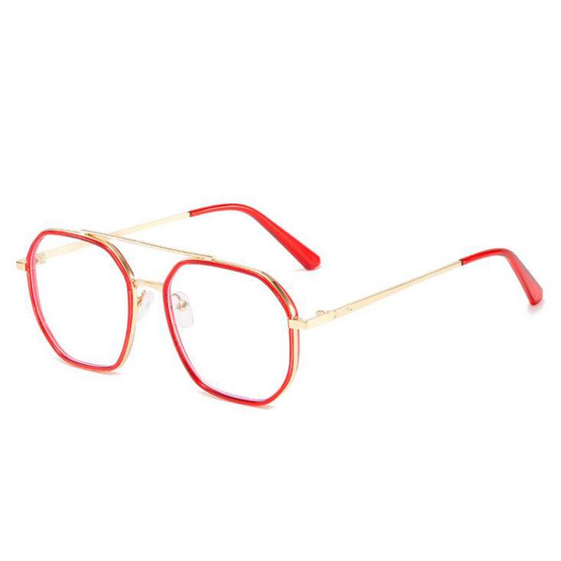 Double Beam Metal Polygon Finished Myopia Glasses Women Men Literary Student Prescription Eyeglasses Diopter 0 -0.5 -1.0 To -6.0 0