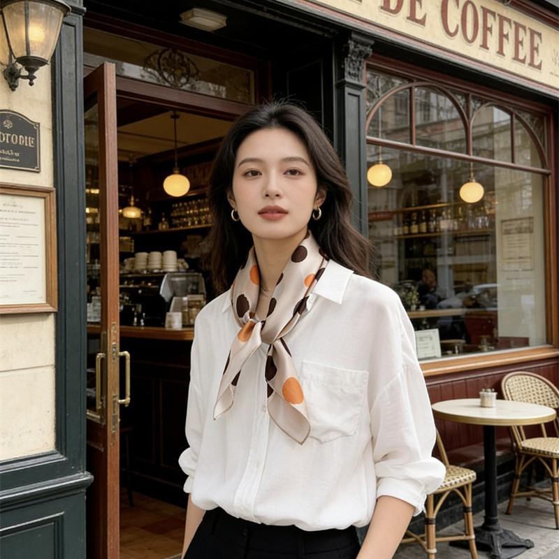 Silk Silk Scarf Women's Spring Summer New Mulberry Silk Temperament Printing Versatile Chinese Square Scarf Outer Scarf Shawl