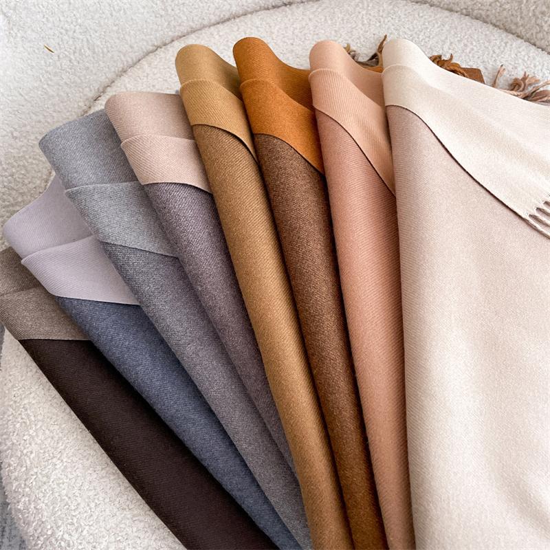 New Luxury 38 Color Winter Scarf for Women Long Warm Cashmere Scarves Hijab Lady Solid Shawl Wrap Pashmina Bandana Head Scarf