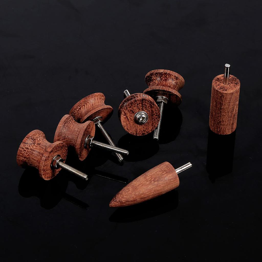 7pcs Rosewood Leather Burnisher Kit Pointed Tip Leather Slicker Tool