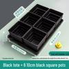Rectangular Hard Plastic Flower Pot Set with Tray