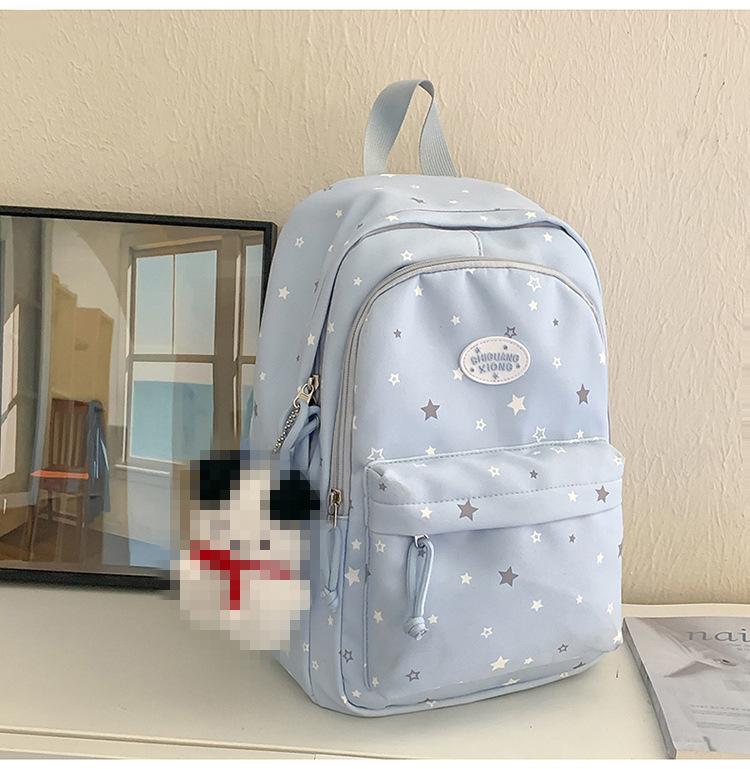 Schoolbag Japanese Star Printed Backpack Ins Style High Value Versatile Large Capacity Student Schoolbag Simple Casual Backpack