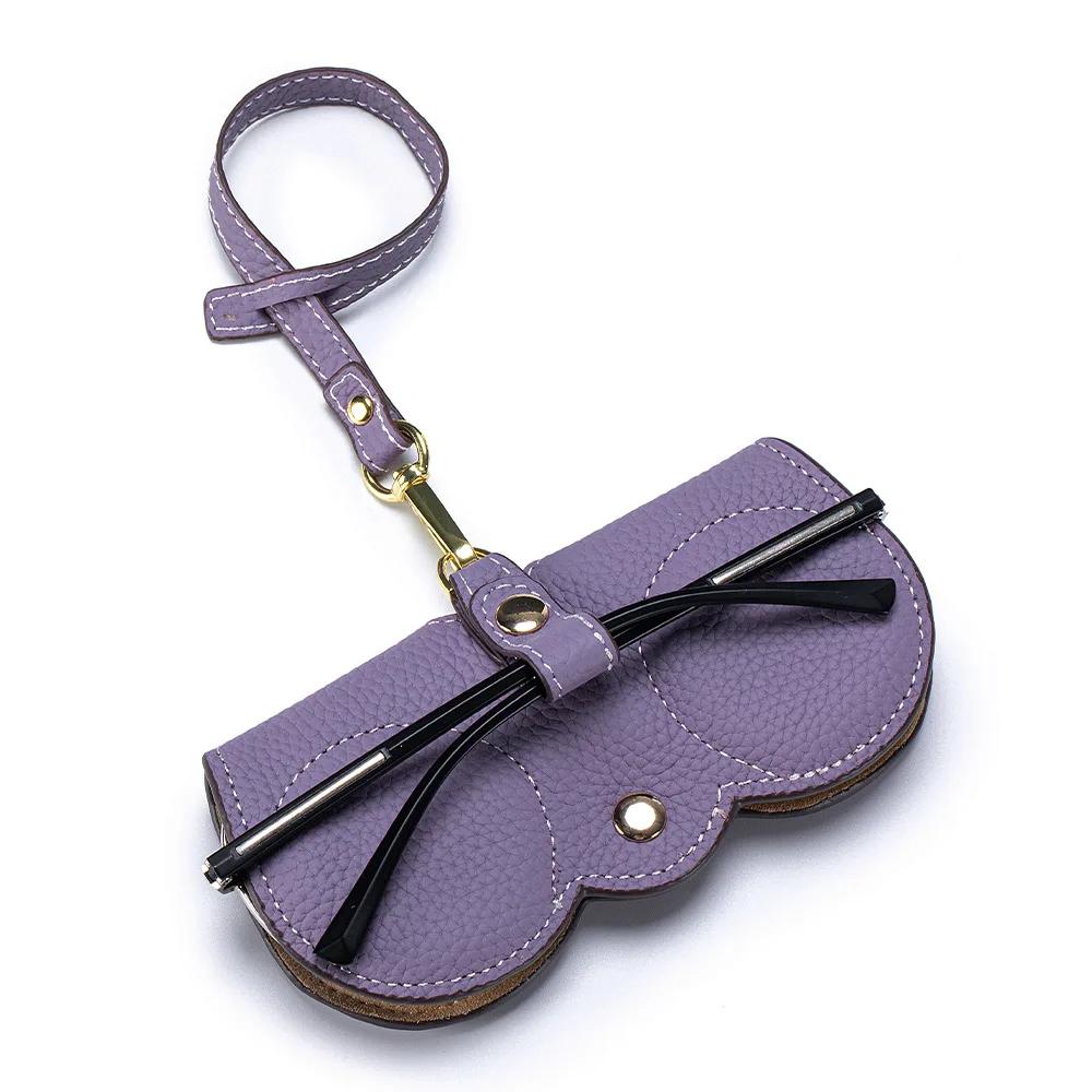 New Women Sunglasses Cover Genuine Cowhide Padded Protection Sunglasses Case 2026 New Portable Leather Eyewear Storage Pouch Bag
