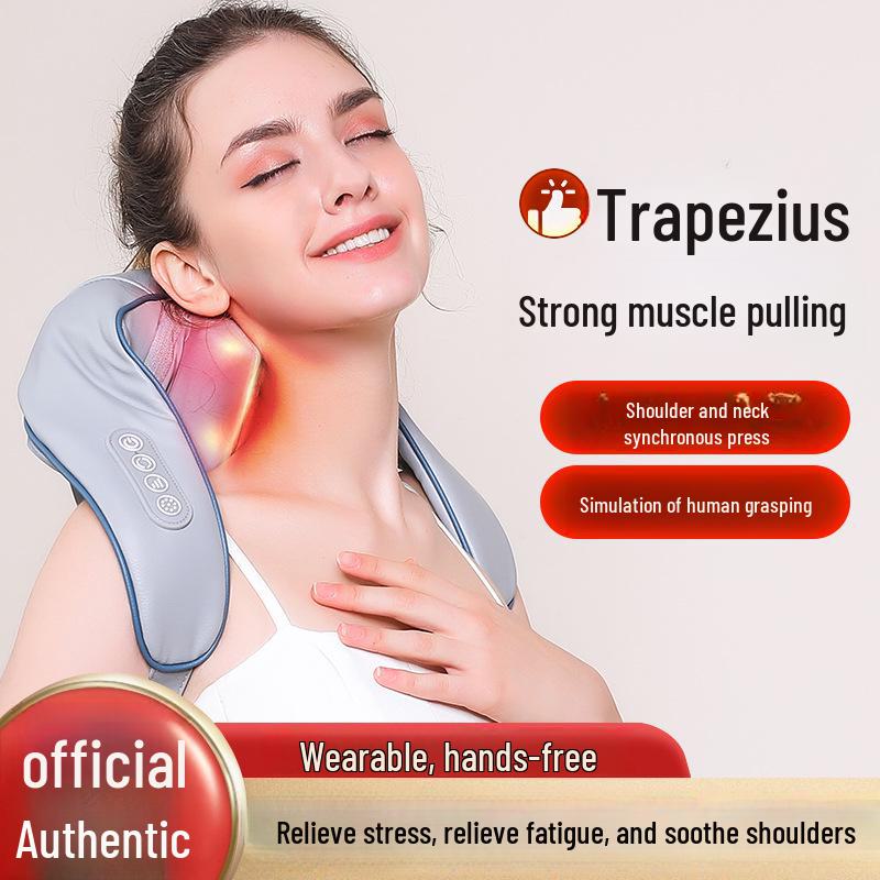 Xale massageador cervical e trapézio portátil recarregável para pressionar e amassar