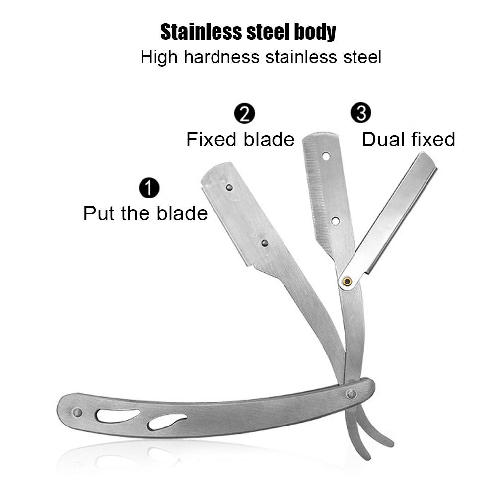 6pcs Beard Kit Shaving Knife Blade Beard Brush Scissors Storage Bag Modeling SetBeard Care Set