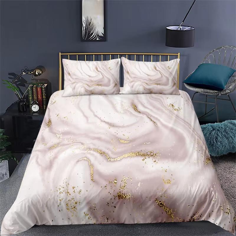 Chic Marble Duvet Cover Set Abstract Marble Texture Bedding Set Geometric Pattern Comforter Cover With Pillowcases Bedroom Decor