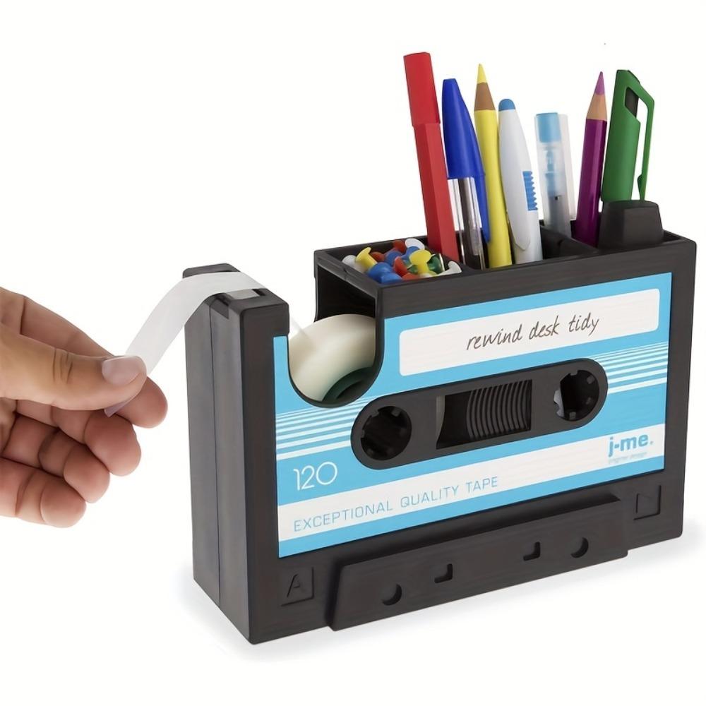 

Stationery Storage Vintage Cassette Tape Dispenser Retro Nostalgic Desk Organizer Gift