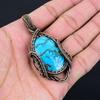 Turquoise Gemstone Pendant Copper Wire Wrapped Pendant Jewelry Turquoise Pendant Handmade Copper Pendant Unique Holiday Gifts For Wife