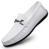 Mocassins Homme en Cuir Véritable à Bride Croisée - Semelle Souple Grands Chaussures Plates Décontractées
