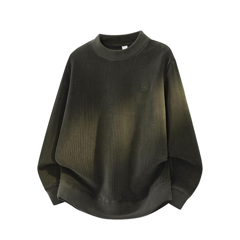 ACU Men s Australian Velvet Striped Hoodie | Autumn/Winter American Style Embroidered Trendy Brand Elastic Velvet Top 2XL