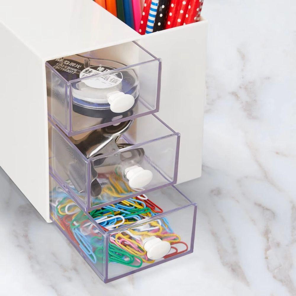 Stackable Desktop Pen Holder Multi Functional Jewelry Organizer Box  School