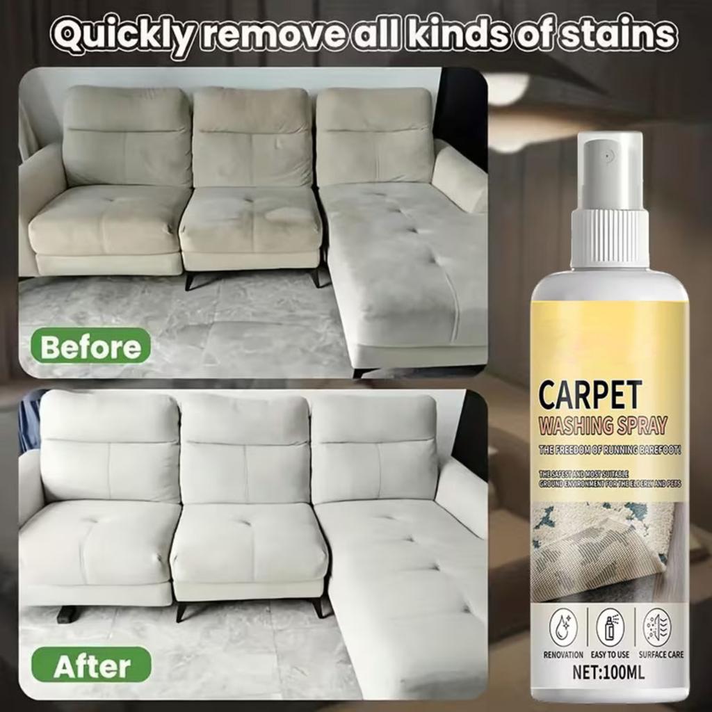 Spray Detergente per Tessuti per Divano e Tappeto 100ml Spray per Rinnovamento e Cura delle Superfici Facile da Usare per la Manutenzione di Tappezzeria di Casa e Ufficio