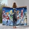 Cartoon Sword Art Online SAO Novel Flannel Blanket,Ultra Soft Warm Plush Throw for Home Bedroom Bed Sofa Camping Picnic gift