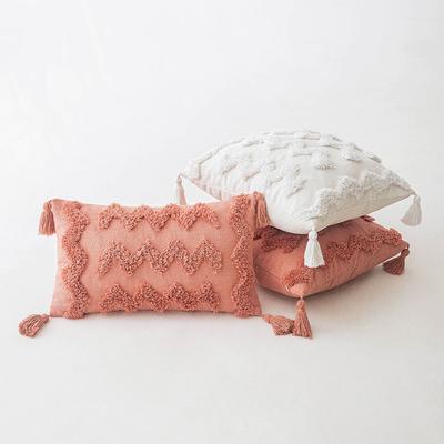 Chenille Tufted Pillowcase Living Room Sofa Pillowcase Nordic Ins Style Cushion Cover Solid Color Backrest Waist Pillowcase