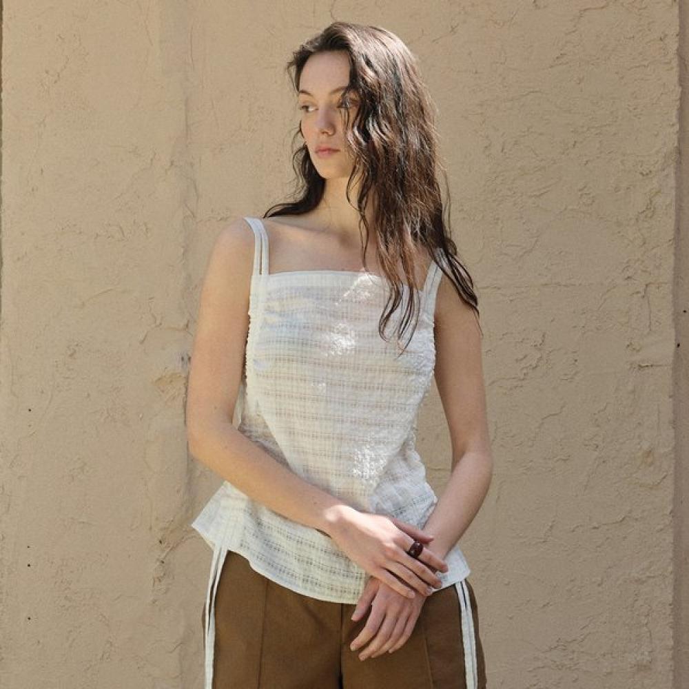 Joy Gryson Double Strap Shirring Top Kw6mb4490 03 IVORY/01_S