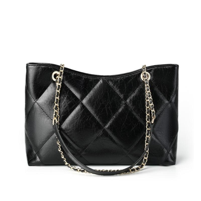 Spring and Summer Leather Rhombus Big Bag New Trendy Fashion Large Capacity Women's Chain Versatile Single Shoulder Crossbody