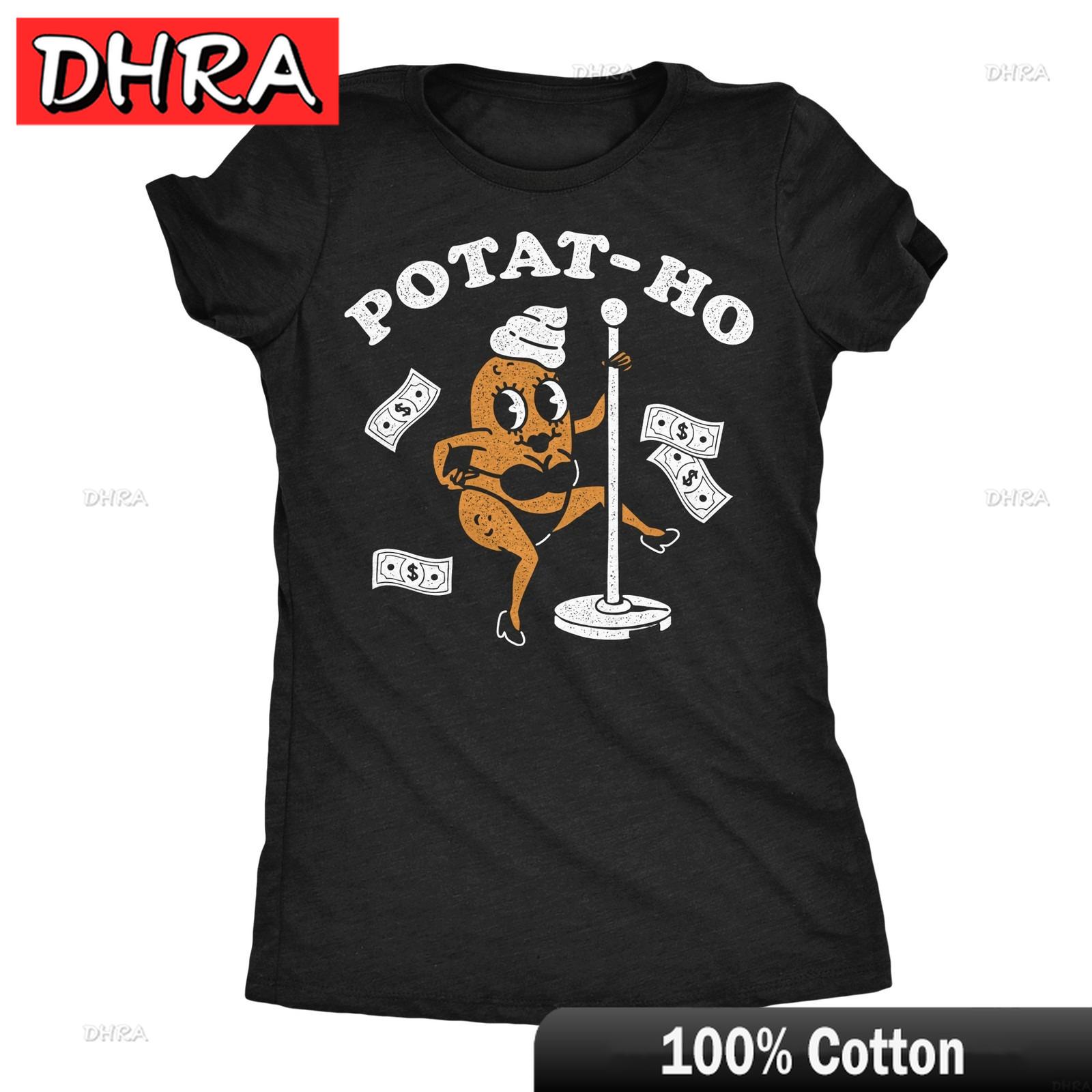 

Womens Funny T Shirts Potat Ho Sarcastic Potato Graphic Novelty Tee for Ladies Top Punk T Shirt Stylish Classic Short Sleeve Tee S