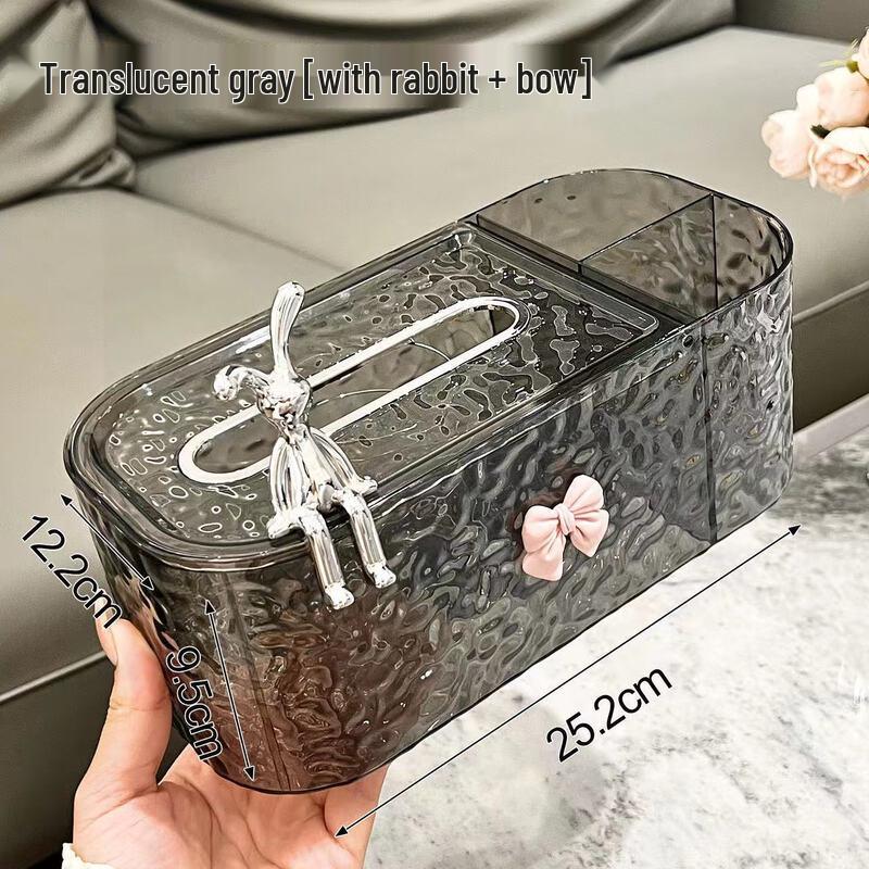 

Light Luxury Transparent Rabbit Design Tissue Box (2-Pack)