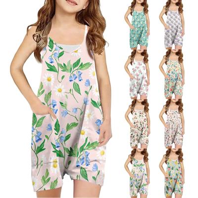 Ärmelloser Mädchen-Romper - Lässiger Jumpsuit mit Spaghettiträgern und Taschen