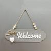 1Pc Wooden Door Sign Welcome Hang Up Welcome Guests In Front of The Door Home Decoration Sign Bow Creative Hang Up