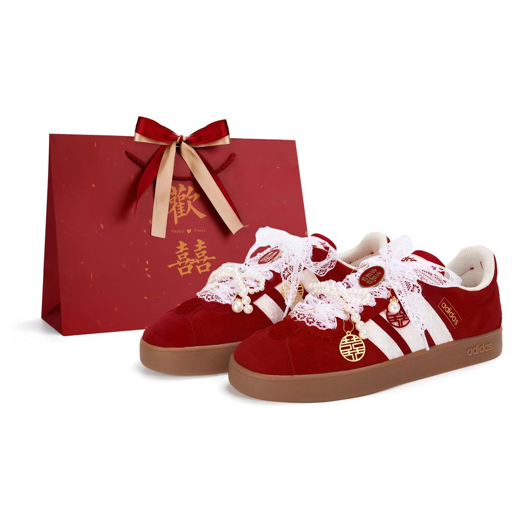 Adidas Vl Court Classic Lightweight Low top German Army Trainers Women's Red KK3774(Team943-SBOX)