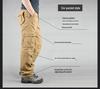 Men's Outdoor Cargo Pants: Loose Fit, Multi-Pocket, Straight-Leg, Large Size.