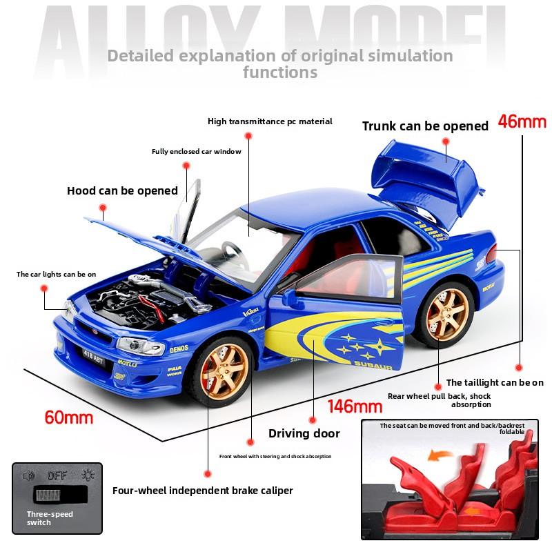 Simulation 1/32 Subaru Impreza Rally Edition Alloy Sports Car Model Ornament Toys Children Boy Diecast Toy Vehicle Home Decor