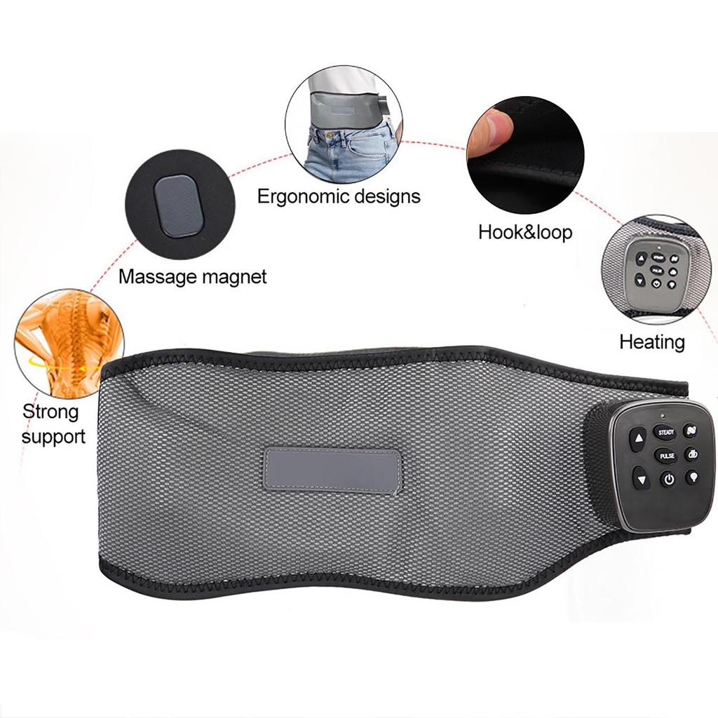 Electric Wireless Waist Massager Vibration Heating Pain Relief Massage Therapy MachineUS Plug