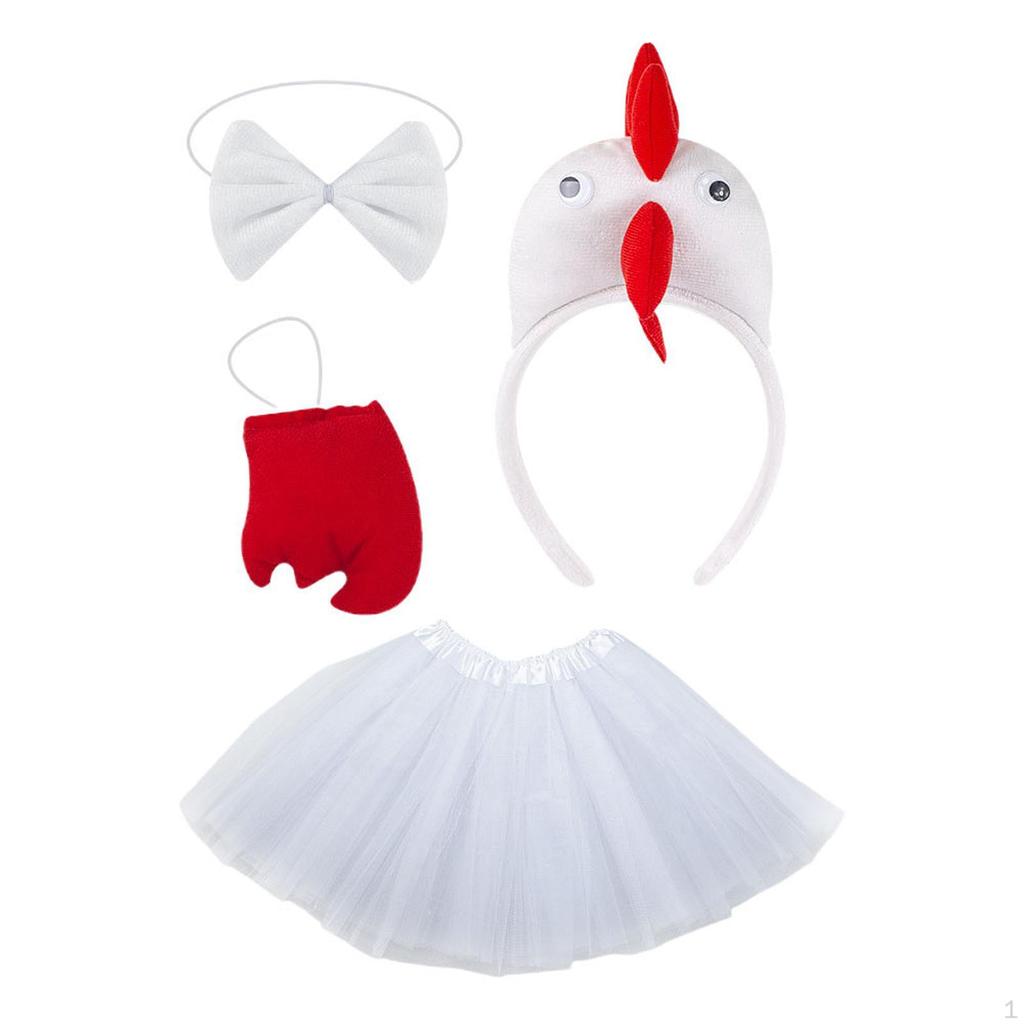 3D Hühnerkostüm-Set Stirnband für Party Thanksgiving Cosplay Feiertag