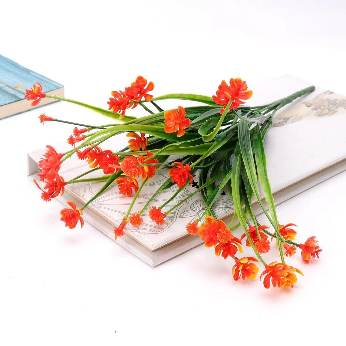 

7 Веток Весенняя Трава Камелия Имитация Растения Розы Гипсофилы Декоративные Цветы Букет из Искусственных Цветов