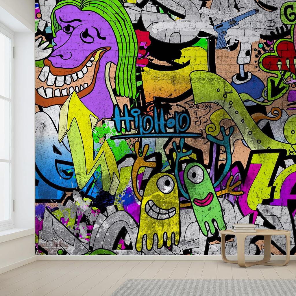 Colorful Graffiti Mural Living Room Bedroom Graffiti Wallpaper Home Decor