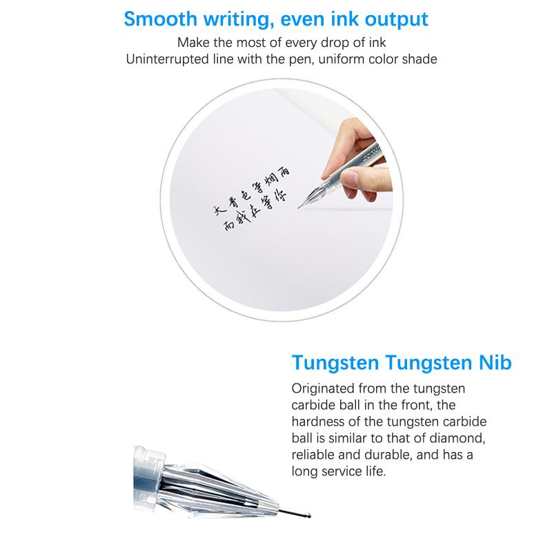 0,38 mm Stor kapacitet Bläck Diamantspets Gelpenna Svart/Blå/Röd Påfyllning Prov Signering Skrivning Skola Kontorsmaterial