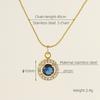 European American Ins Style Double-layer Zircon Titanium Steel Luxury Square Pendant Light Sporty Unisex 18K Gold Necklace