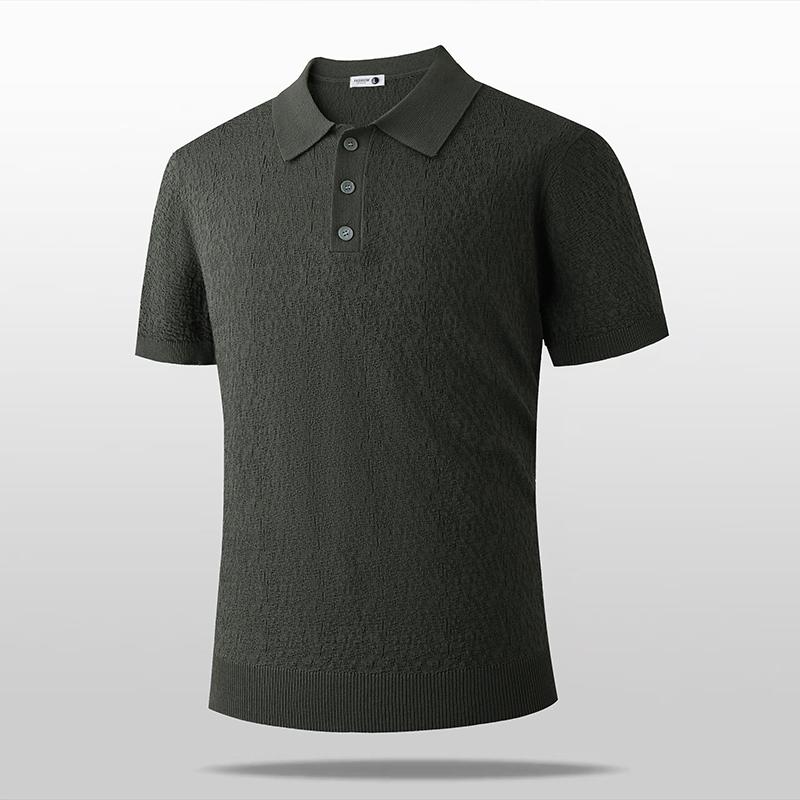 Short-sleeved POLO Shirt Men's T-shirt Casual Men's T-shirt Polo Shirt Solid Color T-shirt T