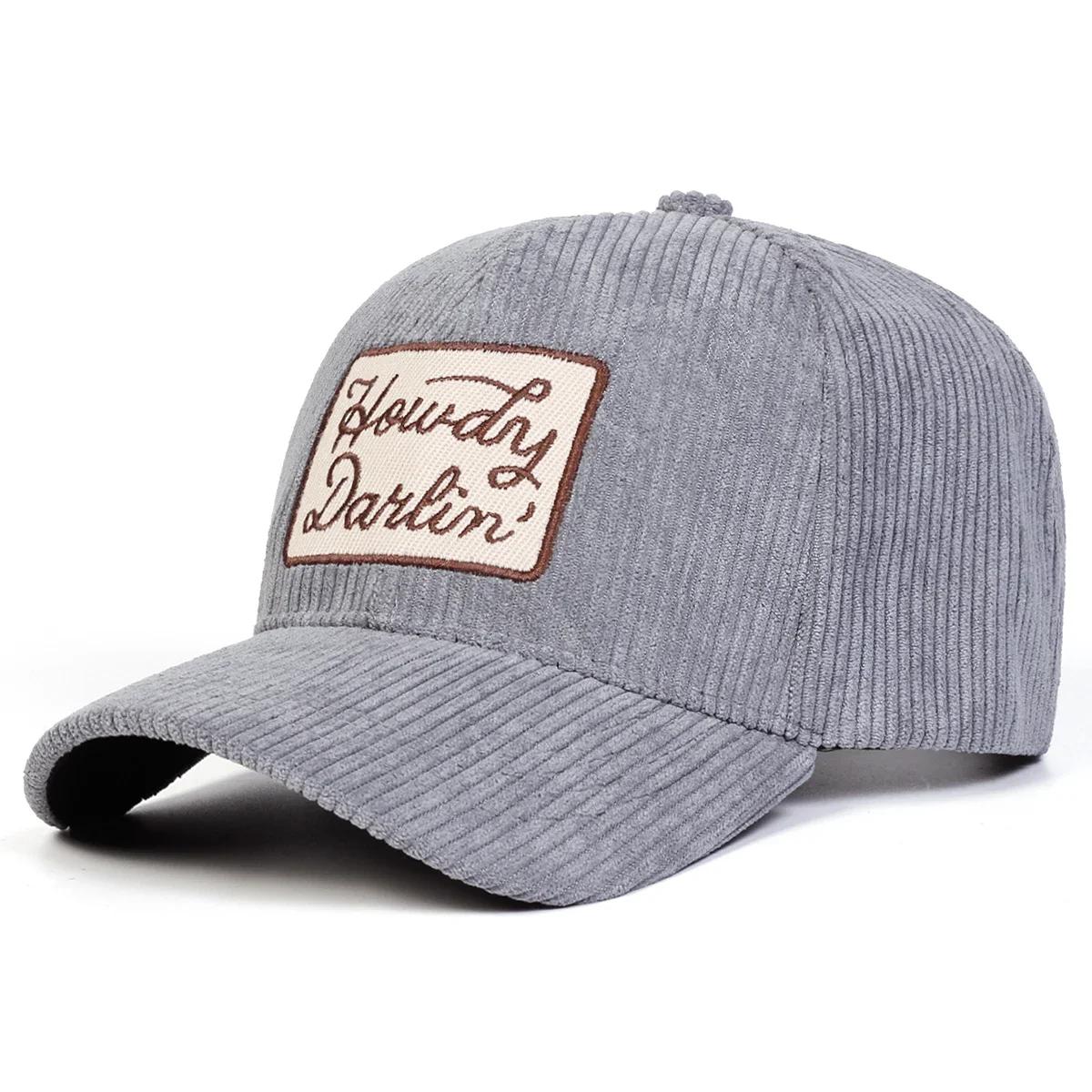 

Unisex Corduroy Howdy Darlin Embroidery Corduroy Baseball Caps Spring Autumn Outdoor Adjustable Casual Hats Sunscreen Hat Cap
