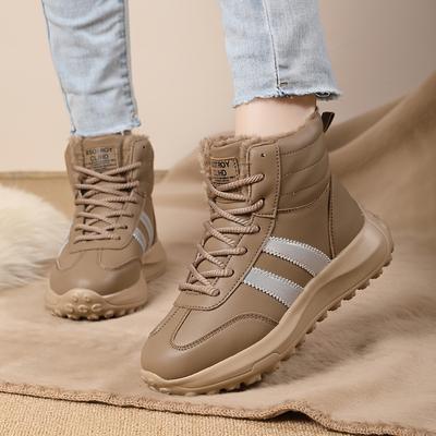 Nouvelles bottes de neige d'hiver pour femmes avec doublure épaisse en polaire et chaleur extérieure, chaussures montantes résistantes à la neige et antidérapantes pour femmes