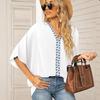 Summer New Women's Clothing Bat Sleeve Shirt V-neck Short Sleeved Shirt