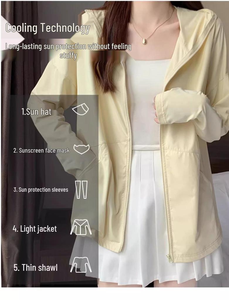 Women's Summer Ice Silk UV Protection Hooded Jacket