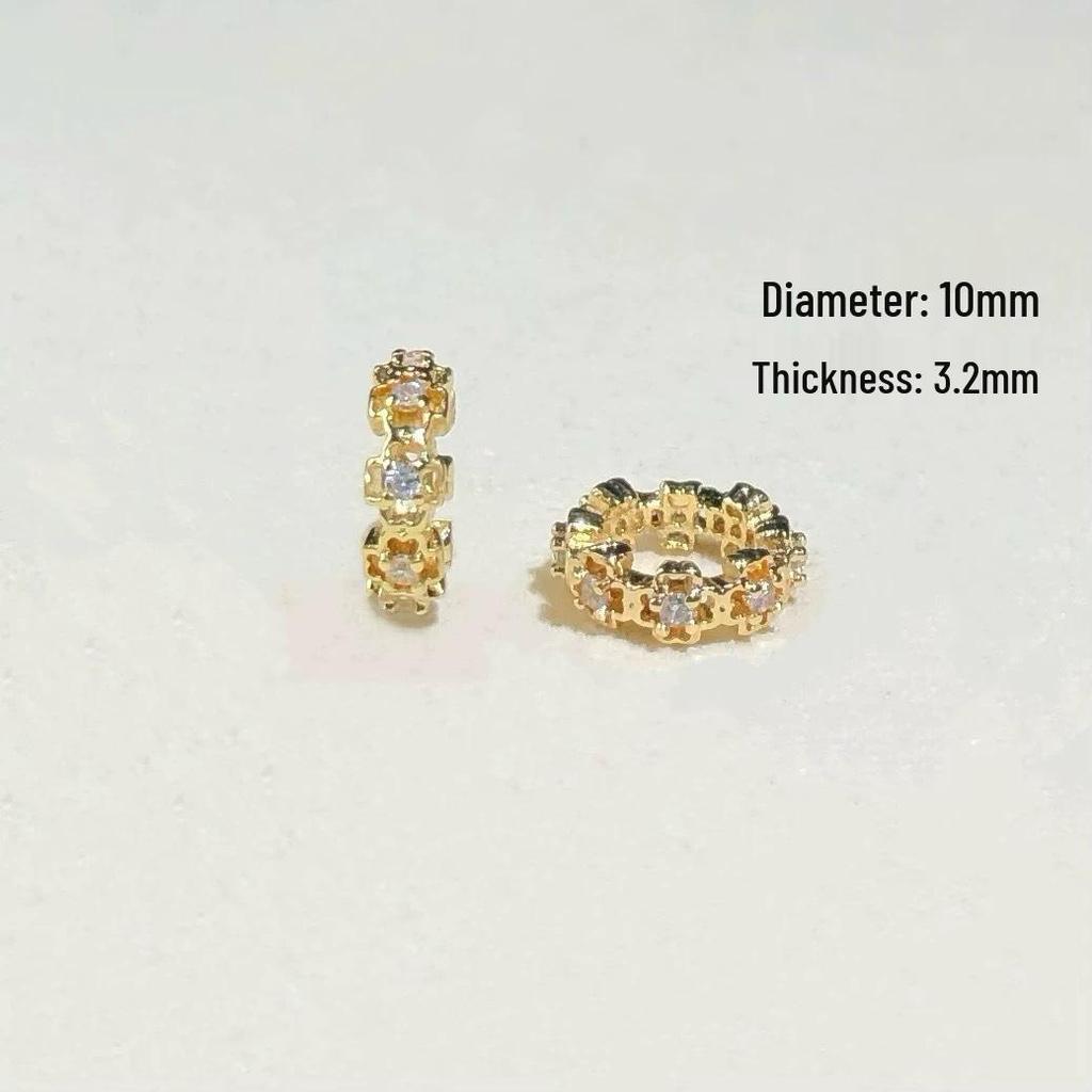 14k Gold-Plated Color-Preserving Crystal Spacer Beads for DIY Bracelets and Necklaces
