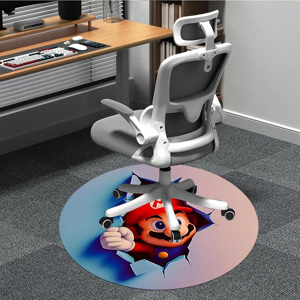 

1pc Mario Breakthrough Office Round Area Rug, Under Office Chairs Bedroom Living Room Home Decor, Available in Various Sizes 80cm by 80cm