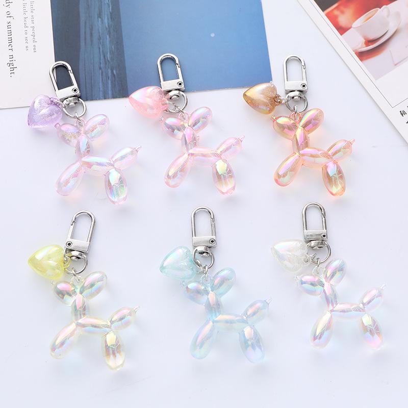Adorable Balloon Dog Pendant Earphone Case with Heart Keychain - Fashionable and Versatile Accessory
