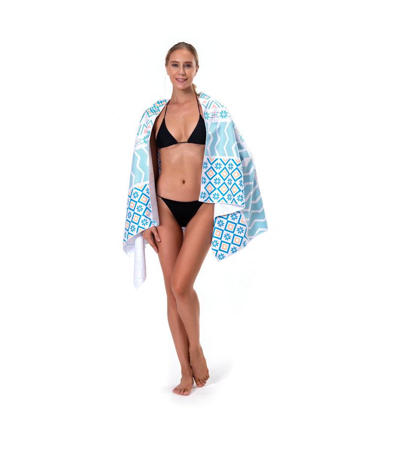 Microfiber double-sided velvet water-absorbing quick-drying swimming bath towel, beach towel, beach towel