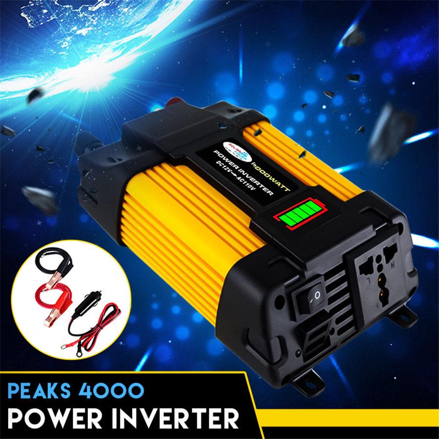 4000W Toppeffekt 12V DC TIL 110V AC Bilstrømomformer Solcelleomformer